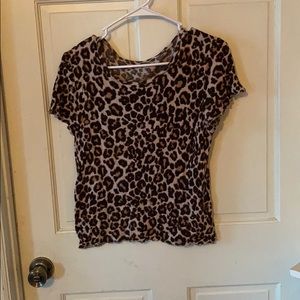 SO cheetah print short sleeve shirt, size large